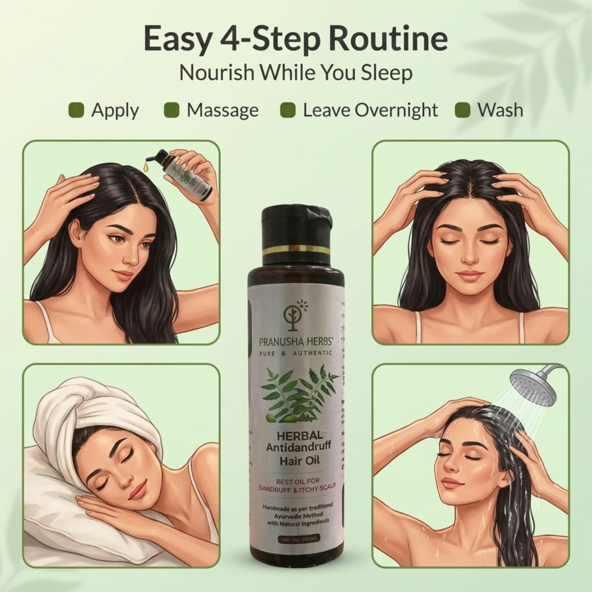     Pranusha Herbs Anti-Dandruff Hair Oil for scalp nourishment and dandruff care